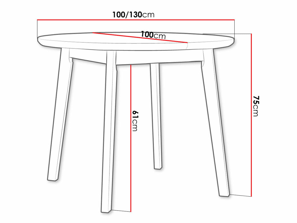 Asztal Oslo 4 100/130 (Harry 4 100/130), Lábak színe: Sonoma tölgy