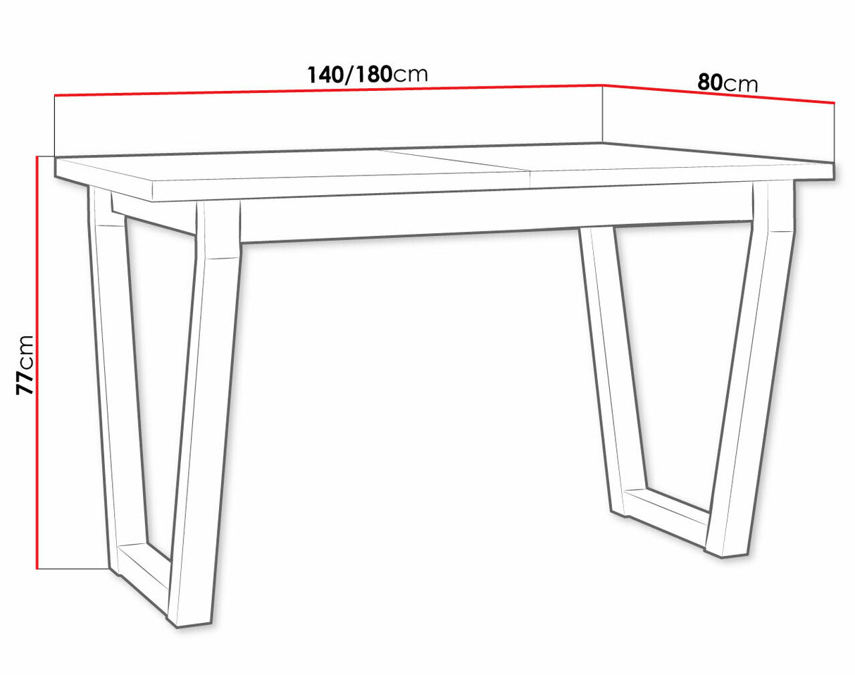 Asztal Stół IKON 2 L LAMINAT Blat: Biały / Podst.: Czarny fém 5903211234682 (Fehér + Fekete)