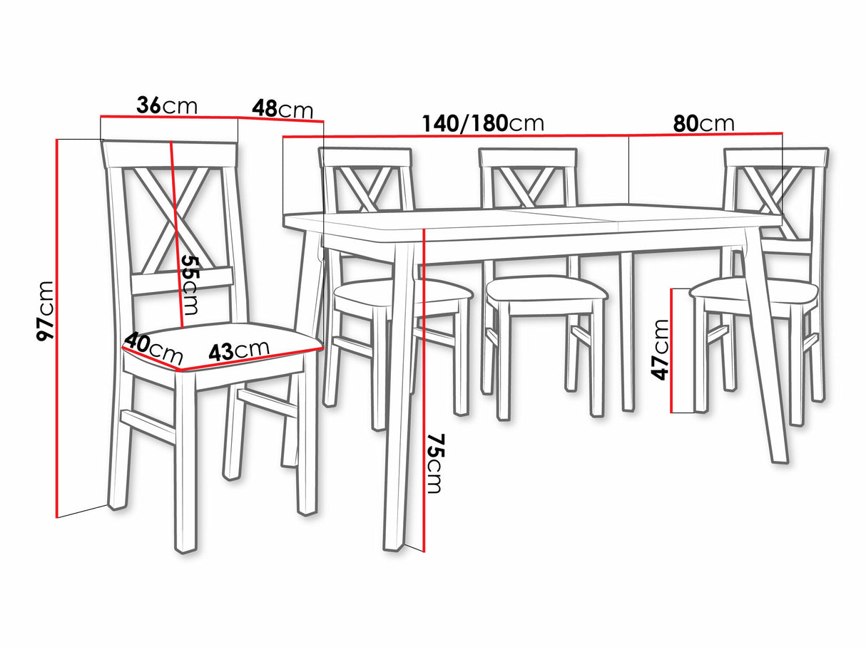 Étkezőgarnitúra 27 (OSLO 6 + NILO 14), Kárpit: Riviera 97
