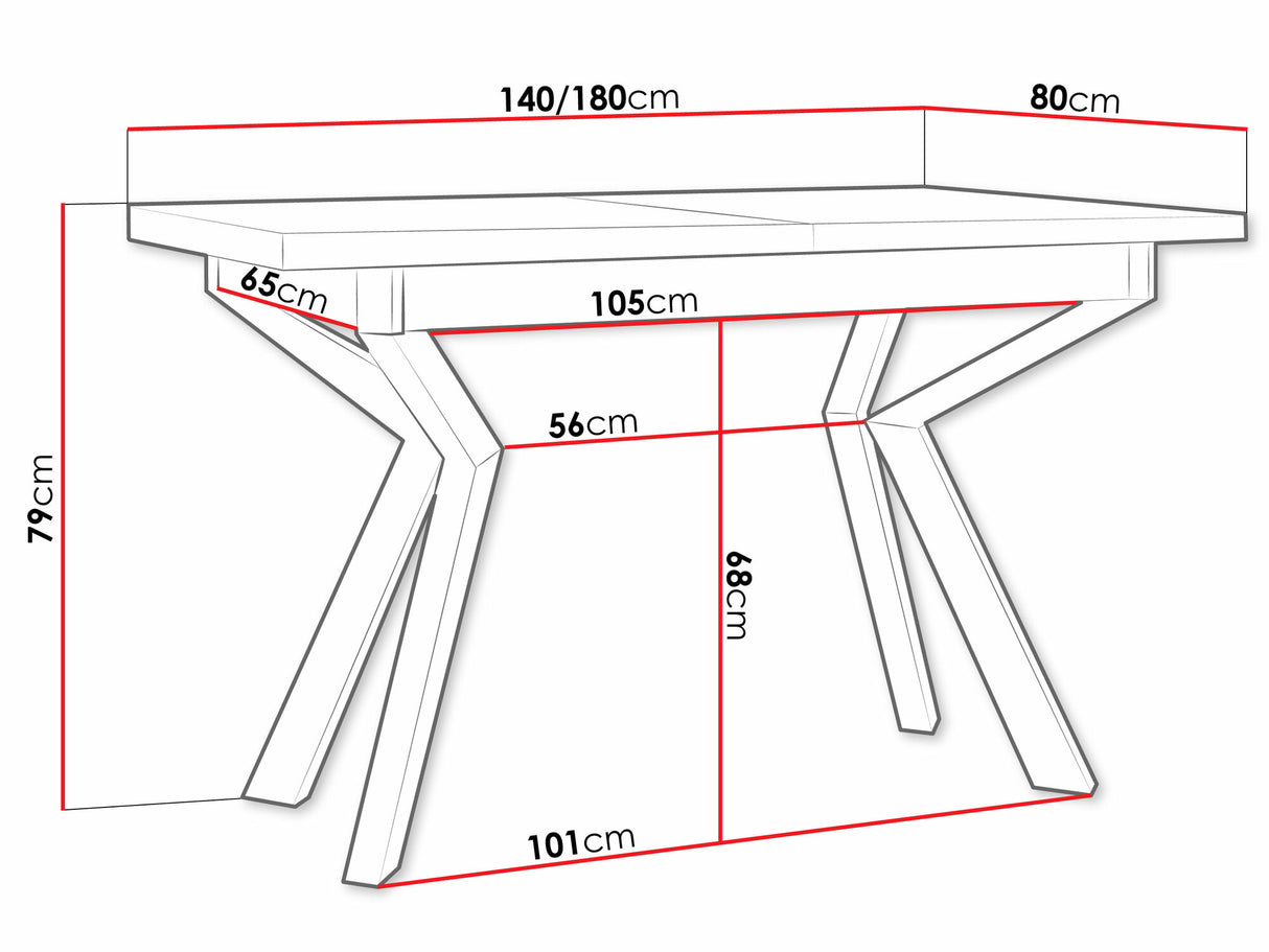 Asztal Stół IKON 4 LAMINAT Blat: Dąb Artisan / Podst.: Czarny fém 5903211275876 (Fekete + Artisan tölgy)