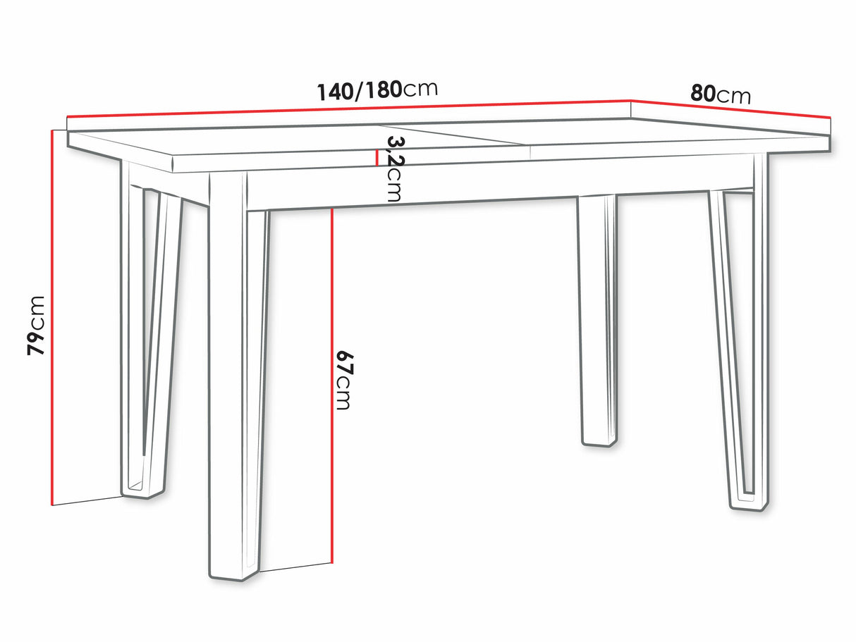 Asztal Stół IKON 5 LAMINAT, Szín: Grandson tölgy + Fekete