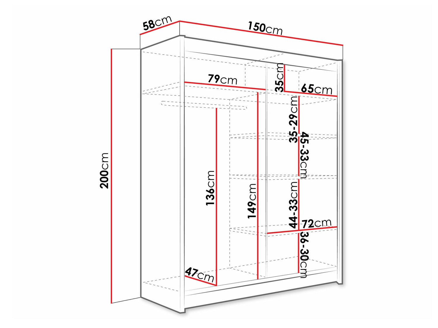 Gardróbszekrény Westa XII (Presto XII), Szín: Fehér, Led világítás: Igen