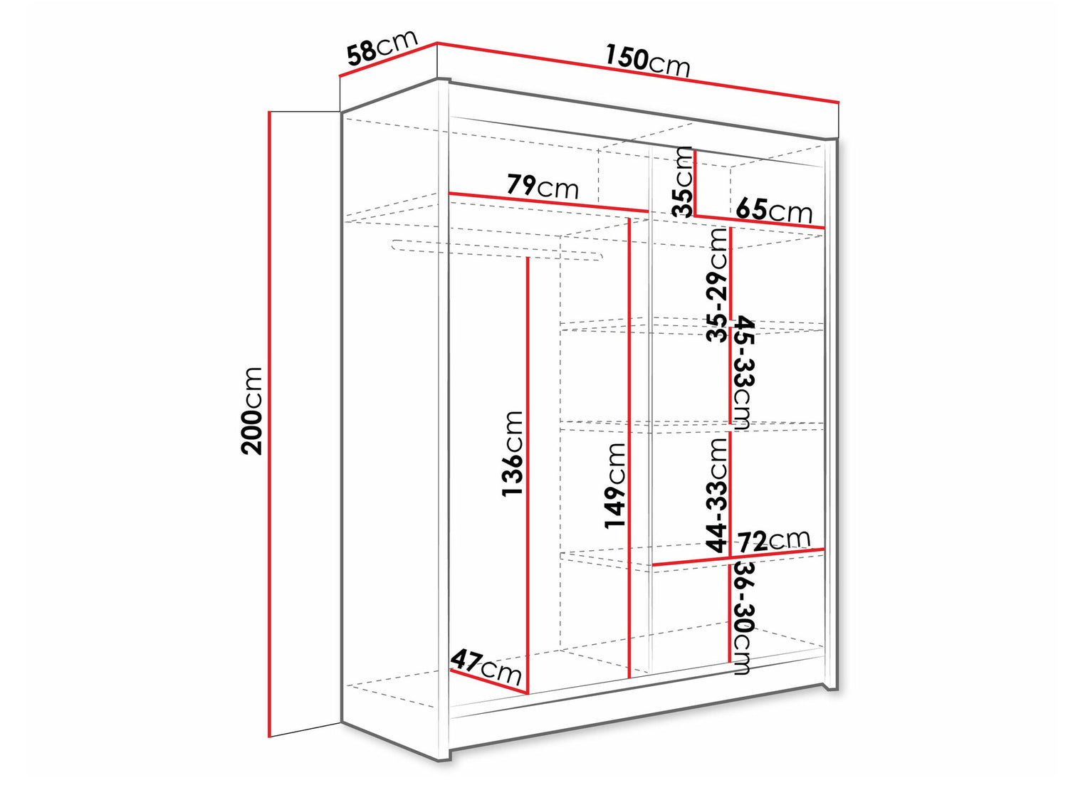 Gardróbszekrény Westa XII (Presto XII), Szín: Fehér, Led világítás: Nem