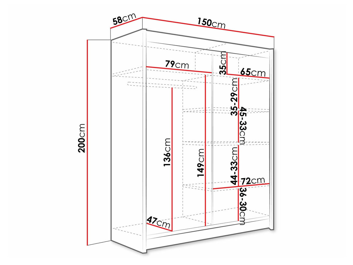 Gardróbszekrény Westa III (Presto), Szín: Kasmír, Led világítás: Nem