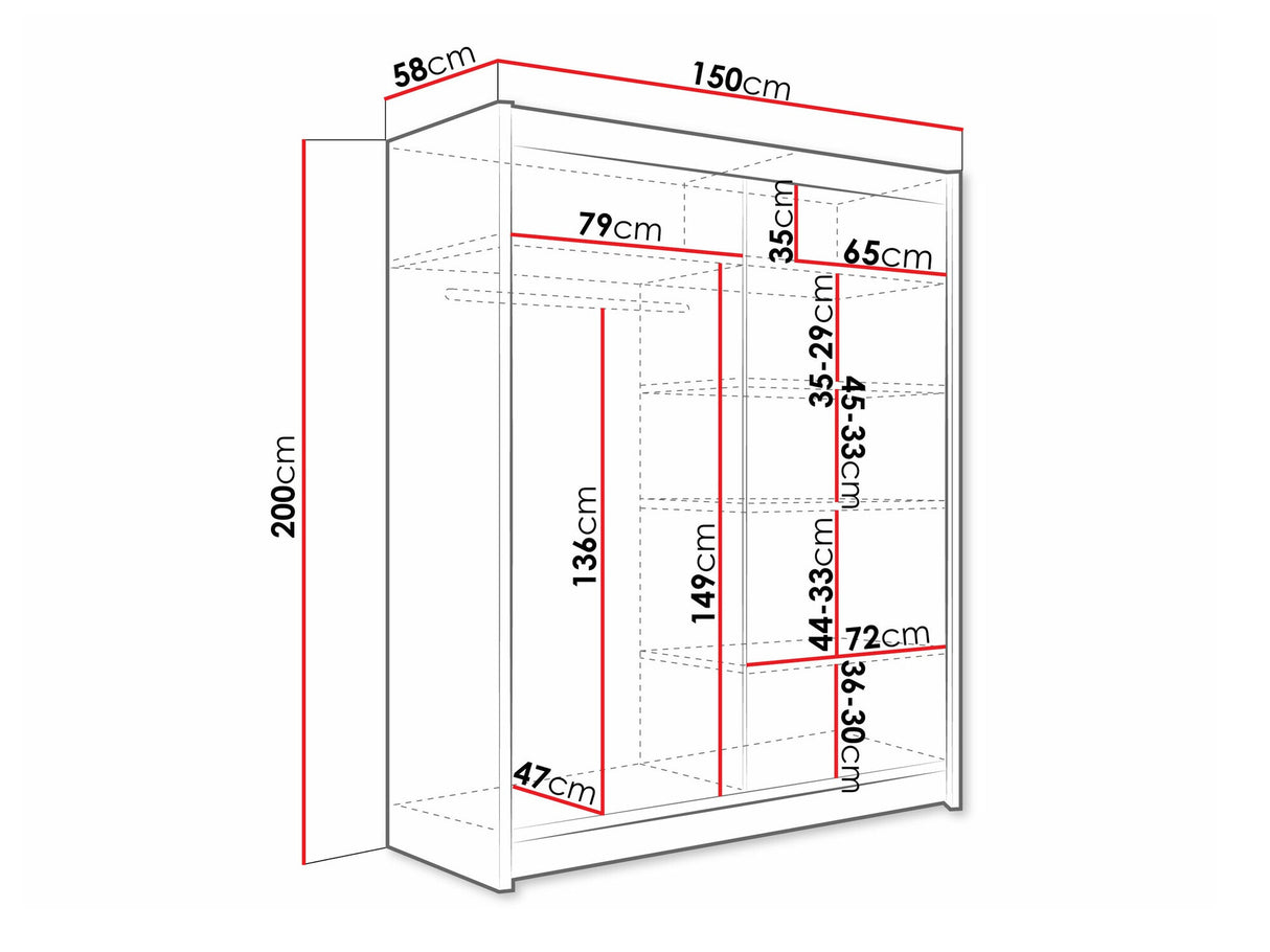 Gardróbszekrény Westa XI (Presto), Szín: Kasmír, Led világítás: Nem
