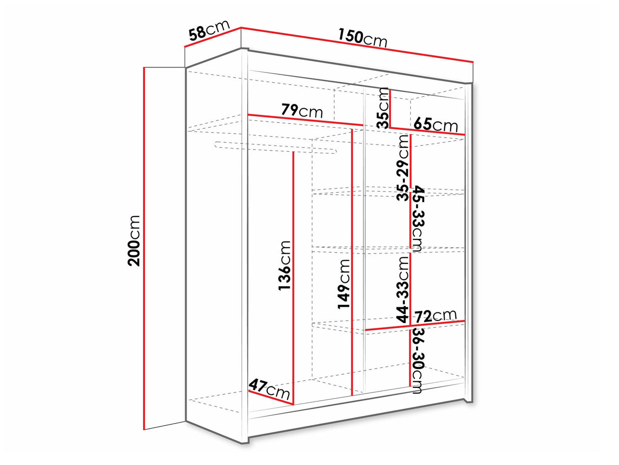 Gardróbszekrény Westa XI (Presto), Szín: Kasmír, Led világítás: Igen