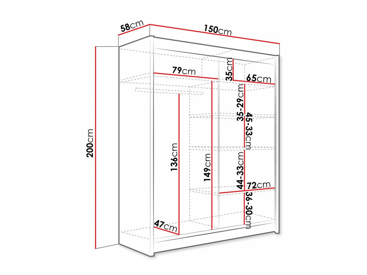 Gardróbszekrény Westa VIII (Presto), Szín: Kasmír, Led világítás: Nem