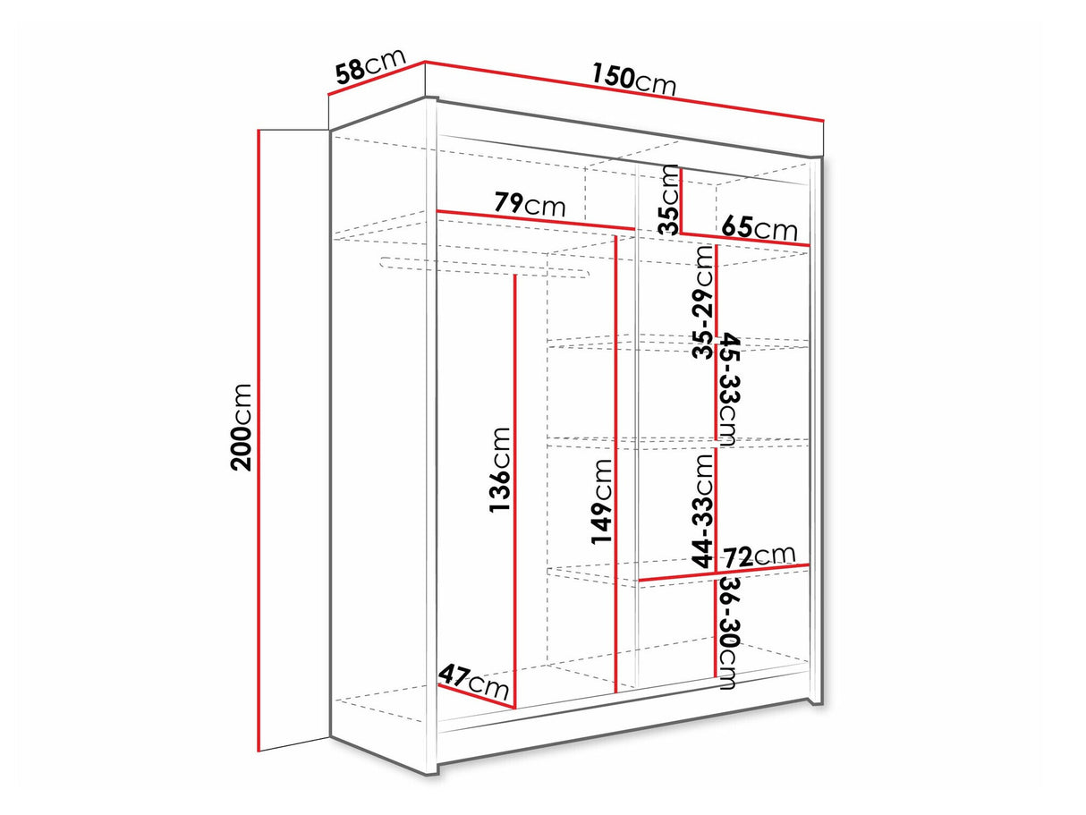 Gardróbszekrény Westa VII (Presto VII), Szín: Kasmír, Led világítás: Nem