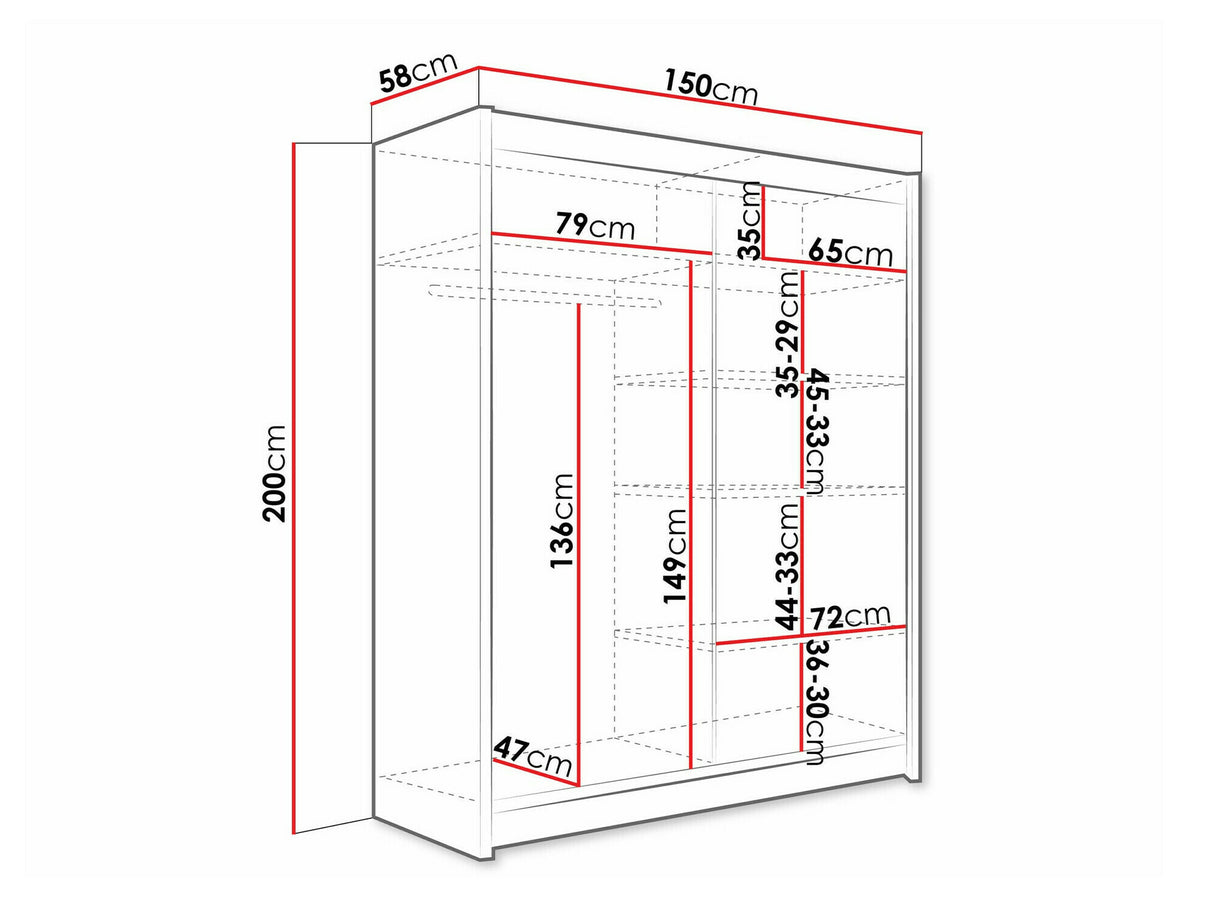 Gardróbszekrény Westa VII (Presto VII), Szín: Kasmír, Led világítás: Igen