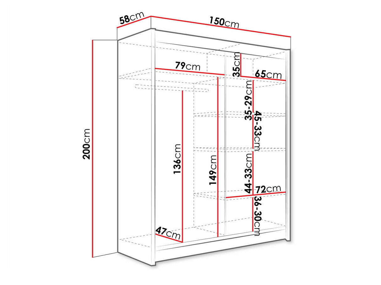 Gardróbszekrény Westa X (Presto), Szín: Kasmír, Led világítás: Nem