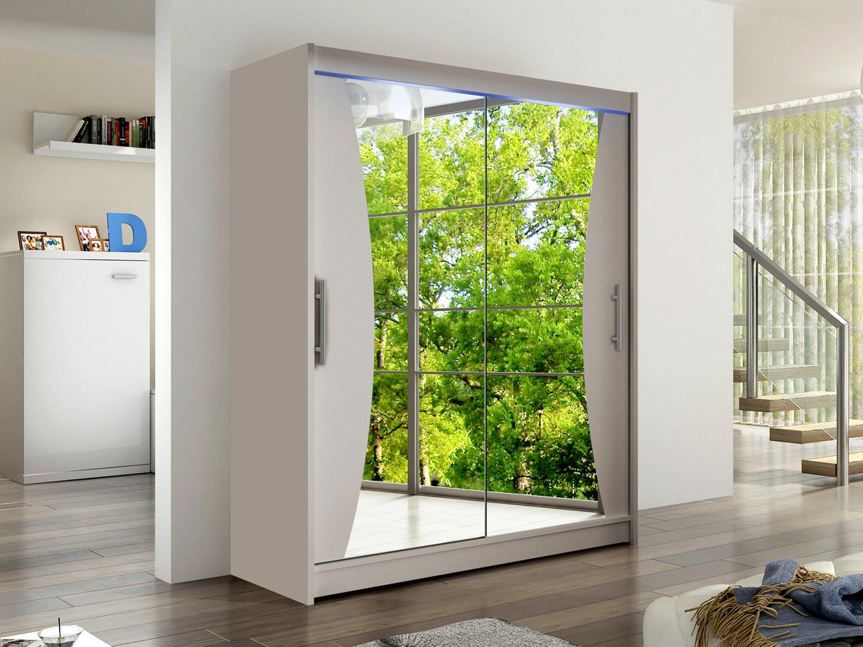 Gardróbszekrény Westa IX (Presto), Szín: Kasmír, Led világítás: Igen