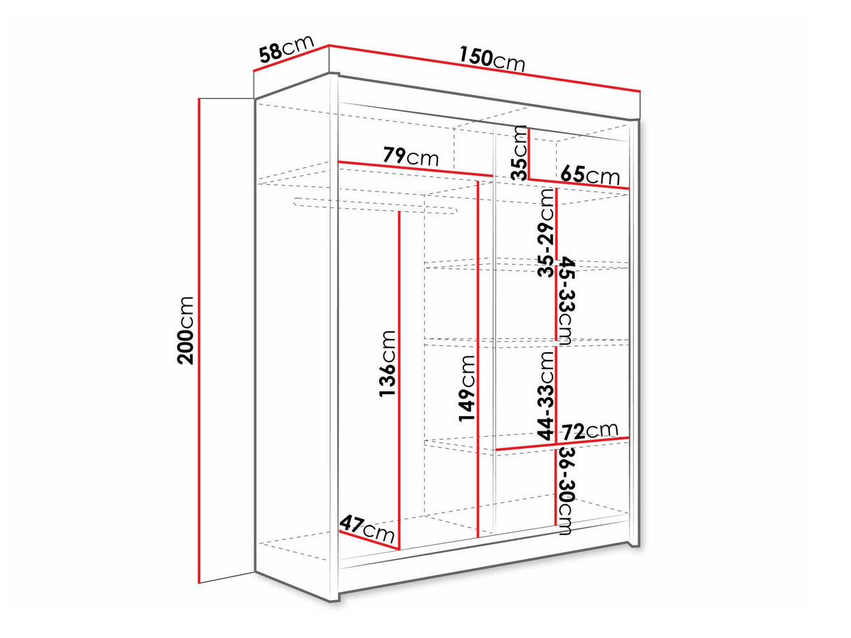 Gardróbszekrény Westa IX (Presto), Szín: Kasmír, Led világítás: Nem
