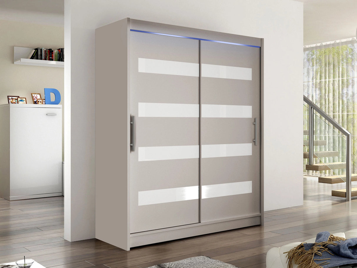 Gardróbszekrény Westa IV (Presto), Szín: Kasmír, Led világítás: Igen