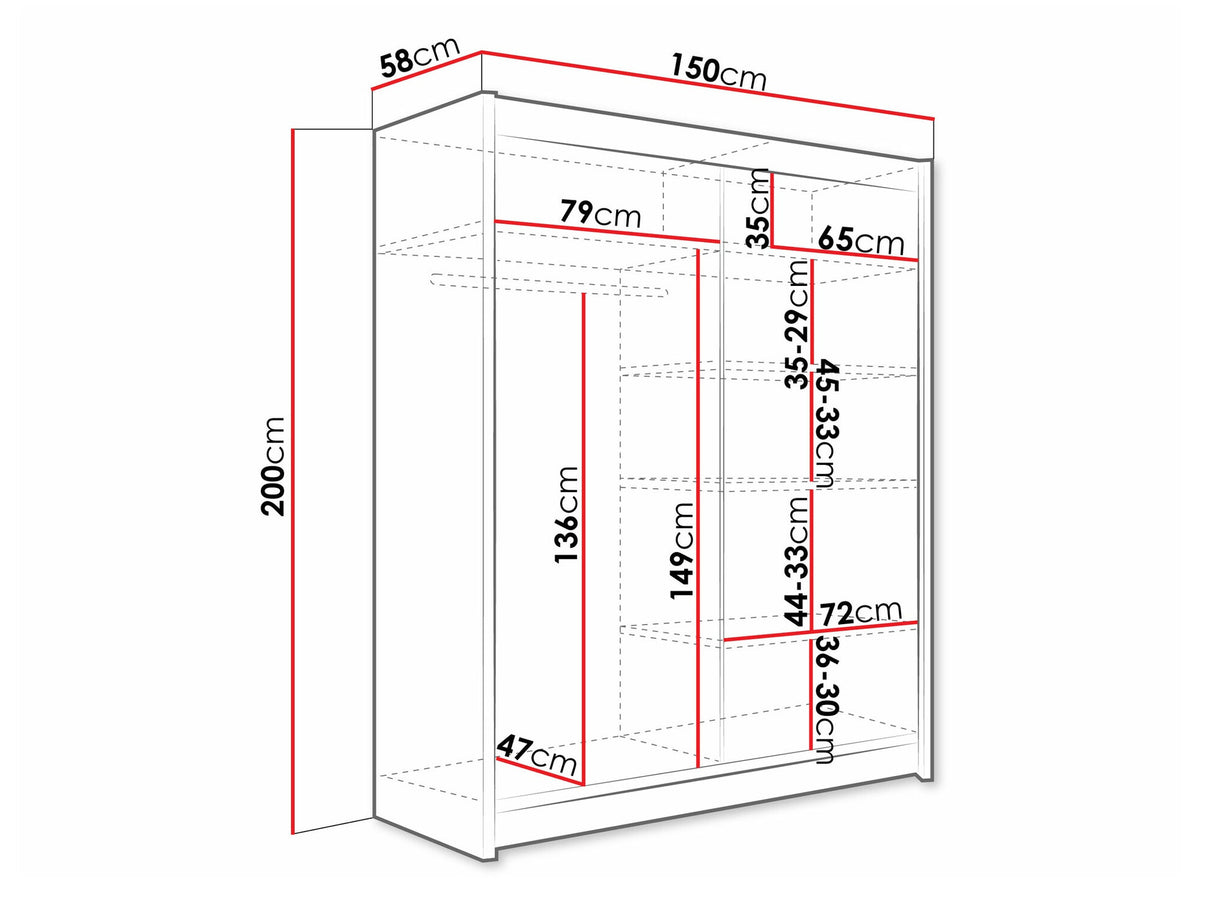 Gardróbszekrény Westa IV (Presto), Szín: Kasmír, Led világítás: Igen