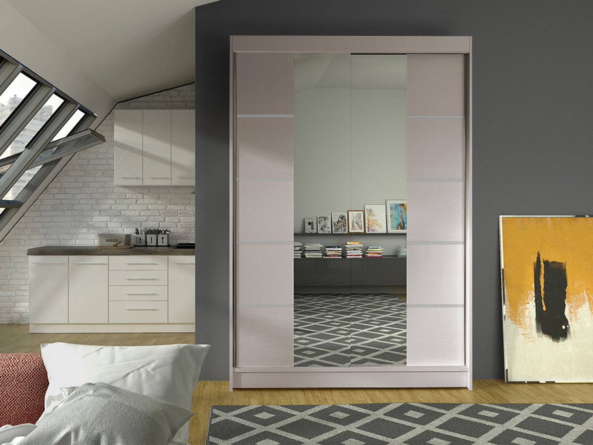 Gardróbszekrény Linem V (Parys V), Szín: Kasmír, Led világítás: Nem