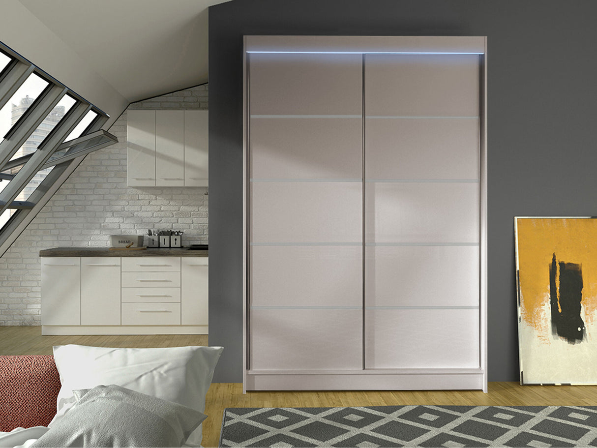Gardróbszekrény Linem IV (Parys IV), Szín: Kasmír, Led világítás: Igen