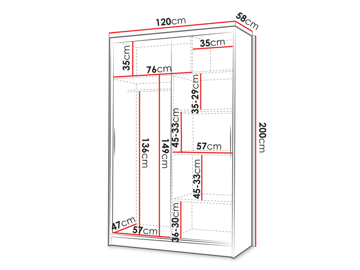 Gardróbszekrény Linem IV (Parys IV), Szín: Fehér + Artisan tölgy, Led világítás: Igen