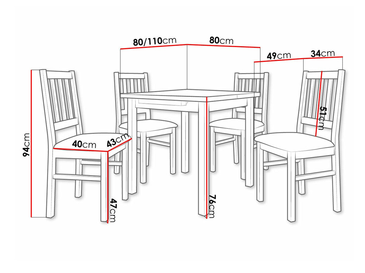 Étkezőgarnitúra 09 (MAX 7 + BOS 4), Fa színe: Sonoma tölgy, Kárpit: Paros 2