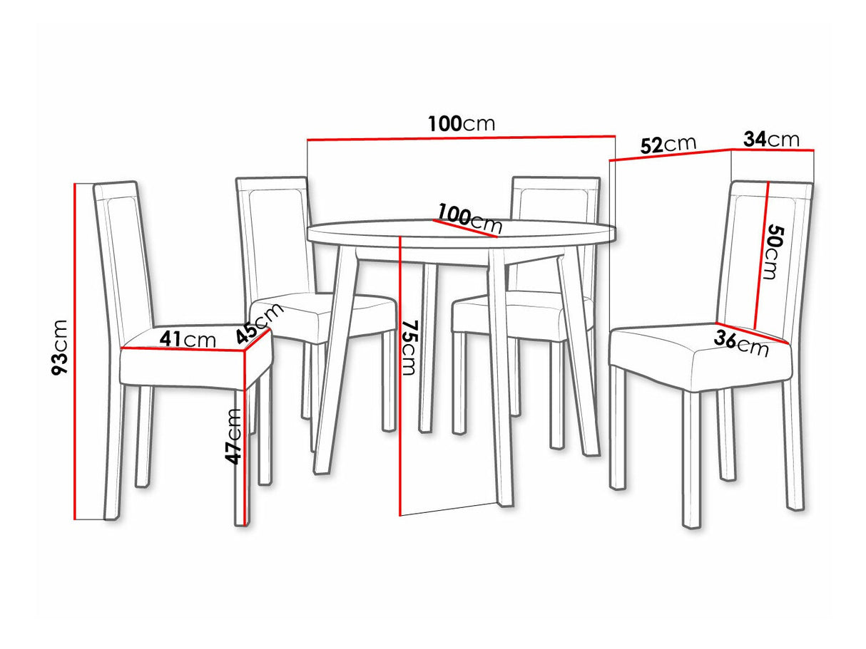 Étkezőgarnitúra 01 (OSLO 3 + ROMA 3), Fa színe: Sonoma tölgy, Kárpit: Zetta 300