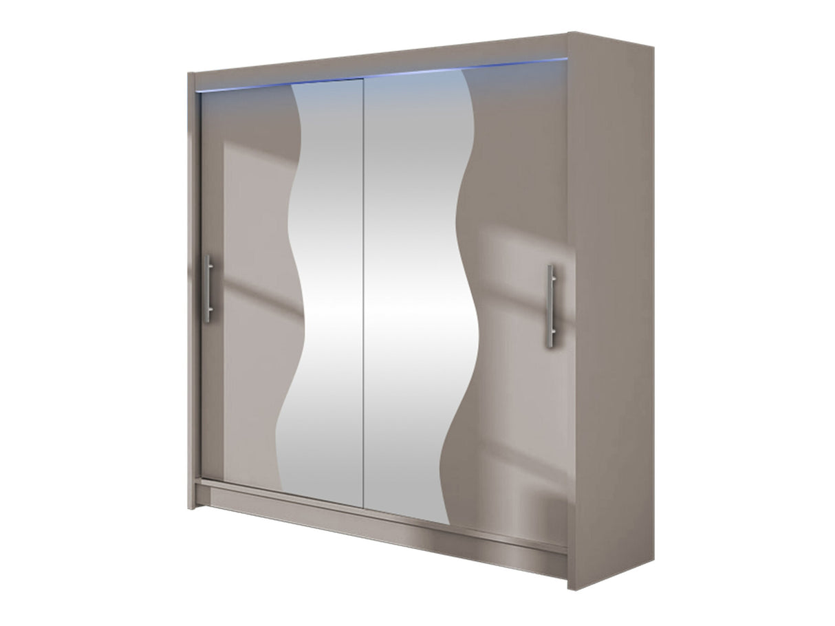 Gardróbszekrény Begáznemű (Roganem), Szín: Kasmír, Led világítás: Igen