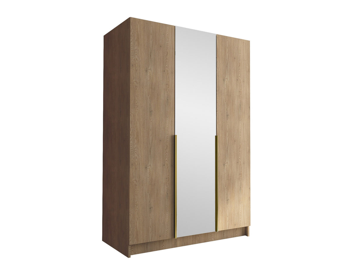 Gardróbszekrény Szafa CALIA II, Szín: Fényes fa + Aranysárga