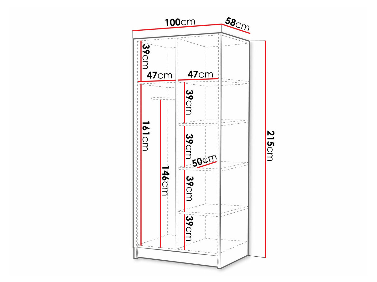 Gardróbszekrény Szafa BONO I, Szín: Lighfa + Aranysárga