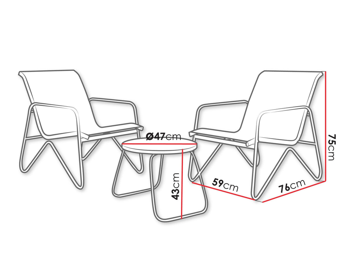 Erkély készlet Zestaw ogrodowy NEJKO FC2000010 Antracyt