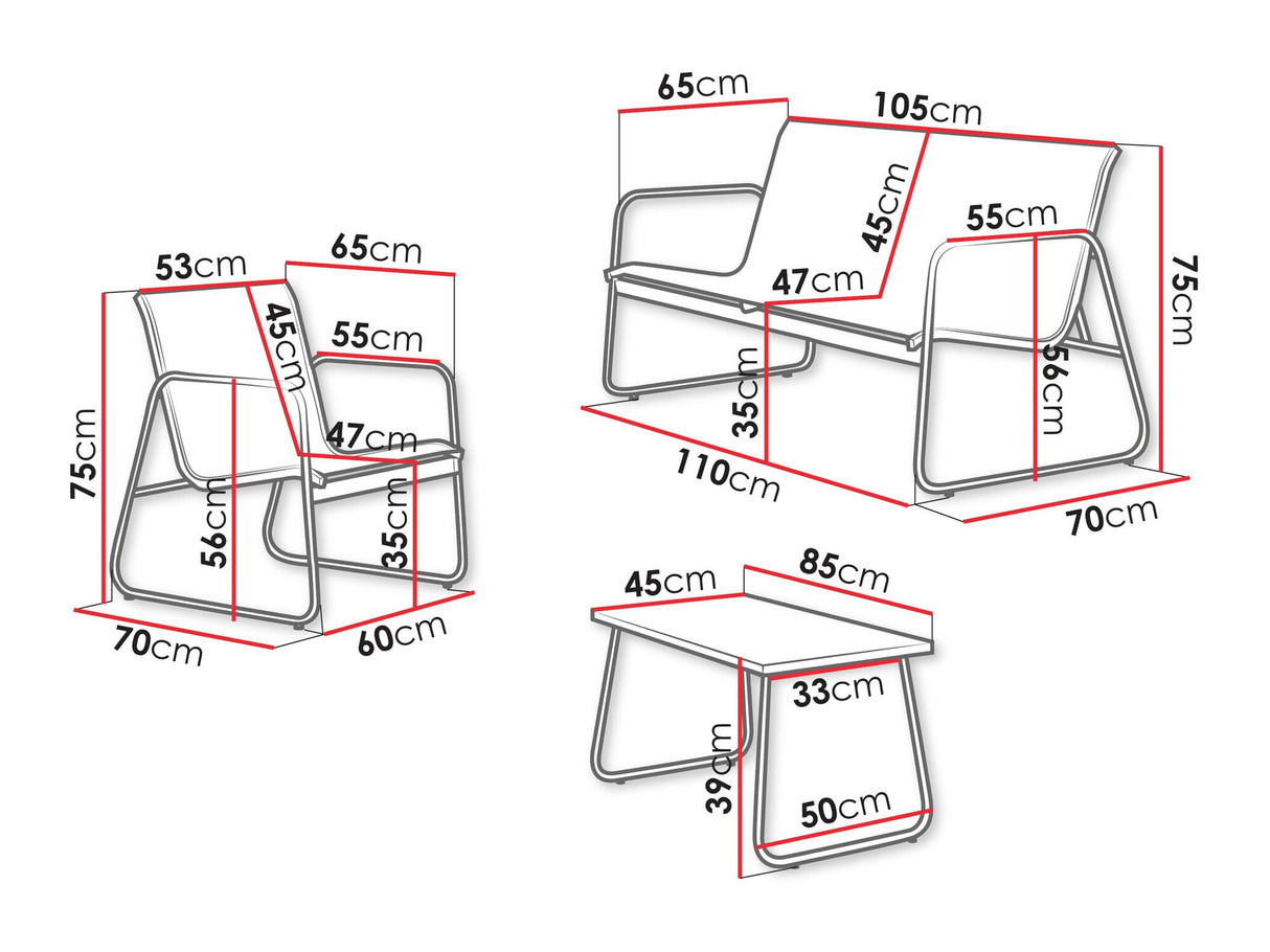 Kerti bútor Zestaw ogrodowy HAKAS, Szín: Antracit