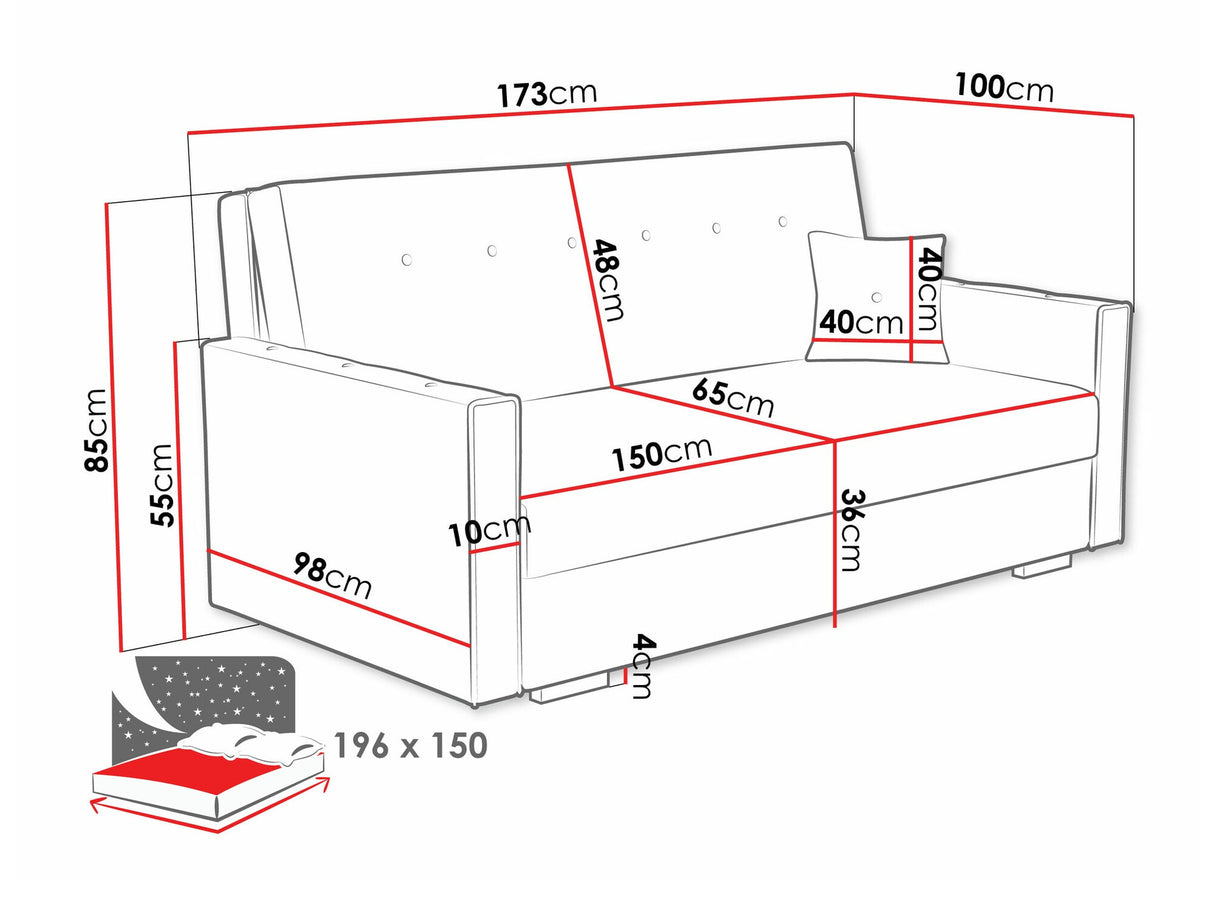 Kanapéágy Kanapa VIVA SONIC IV, Szín: Coral 45