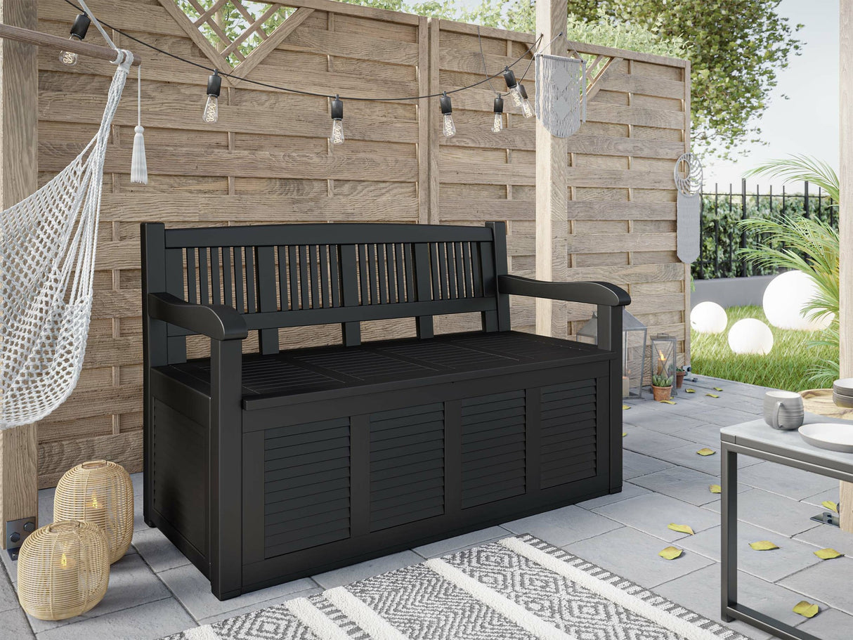 Kerti pad Ławka z pojemnikiem RIVA Y54970380 Ciemnemszary