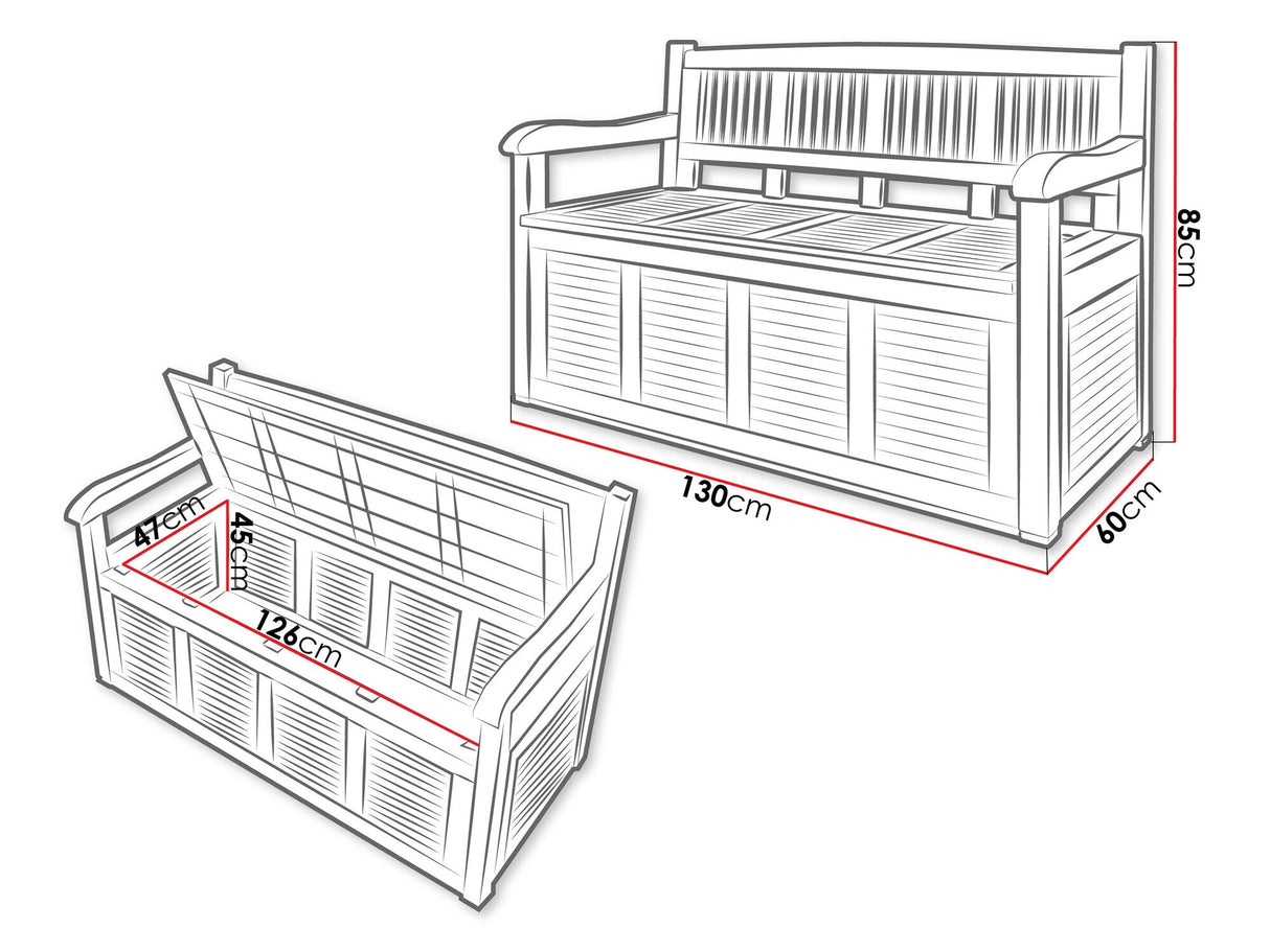 Kerti pad Ławka z pojemnikiem RIVA Y54970380 Ciemnemszary