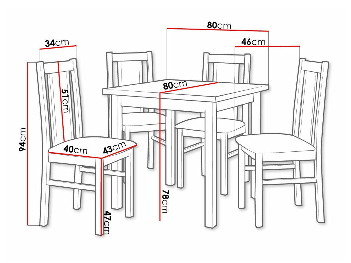 Étkezőgarnitúra 05 (MAX 9 + BOS 14), Fa színe: Fehér, Kárpit: Hygge 91