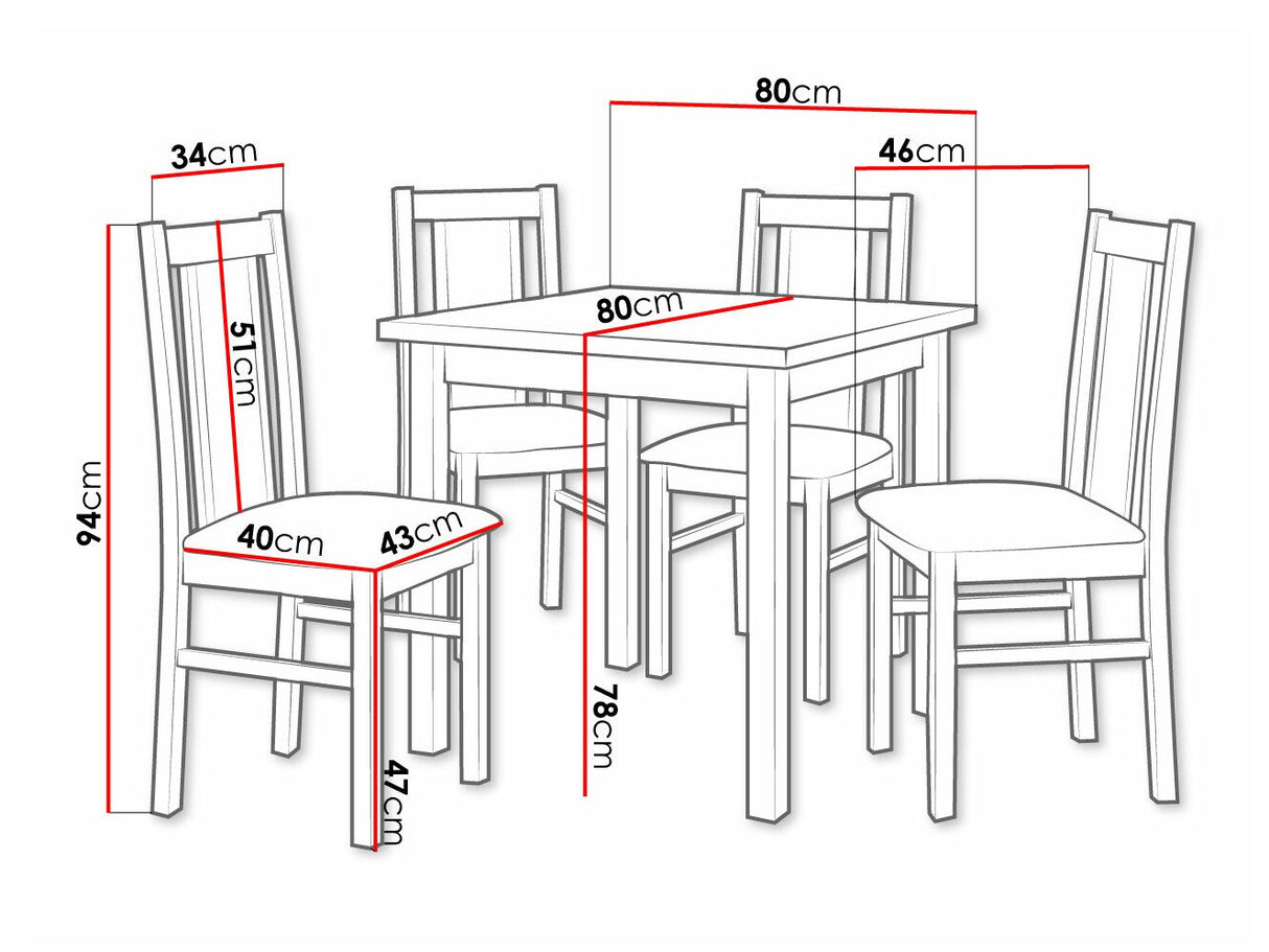 Étkezőgarnitúra 05 (MAX 9 + BOS 14), Fa színe: Sonoma tölgy, Kárpit: Paros 2