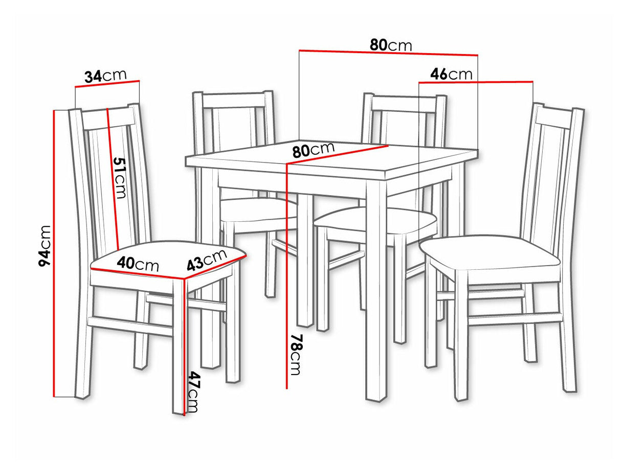 Étkezőgarnitúra 05 (MAX 9 + BOS 14), Fa színe: Sonoma tölgy, Kárpit: Kronos 22