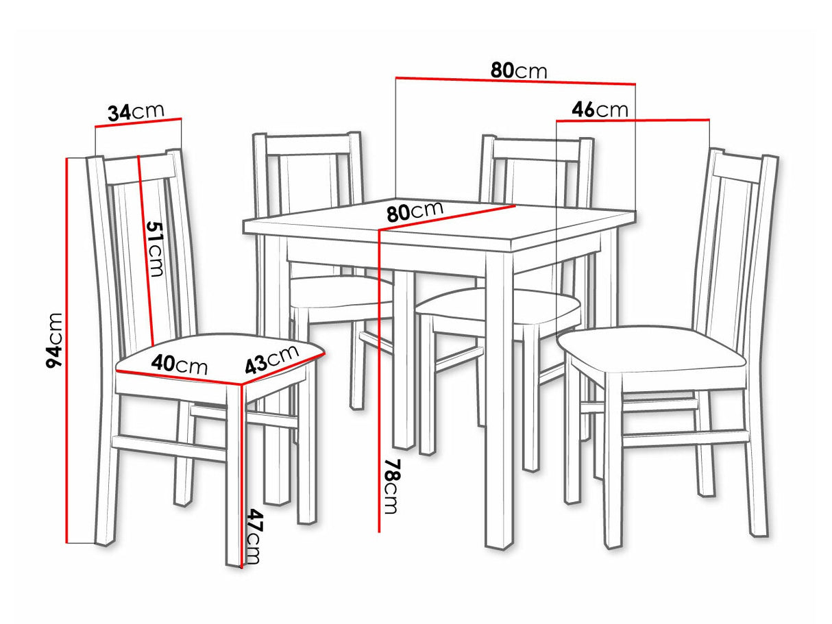 Étkezőgarnitúra 05 (MAX 9 + BOS 14), Fa színe: Sonoma tölgy, Kárpit: Zetta 297