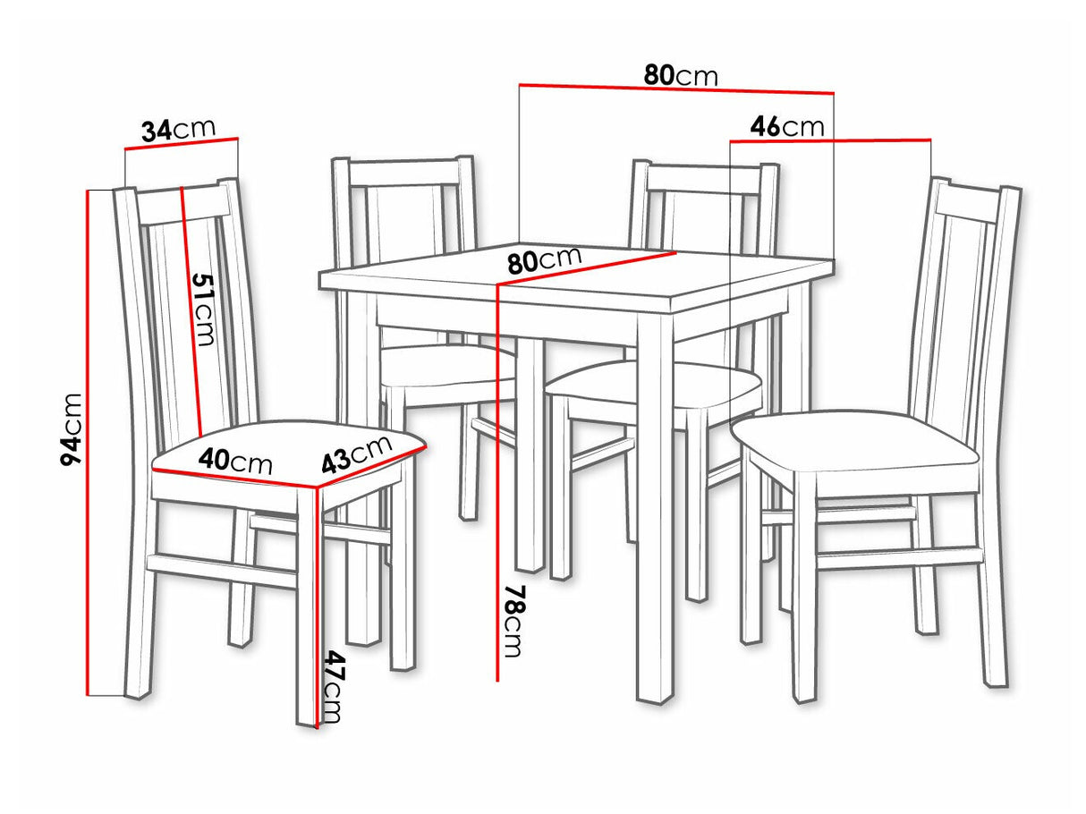 Étkezőgarnitúra 05 (MAX 9 + BOS 14), Fa színe: Sonoma tölgy, Kárpit: Hygge 20
