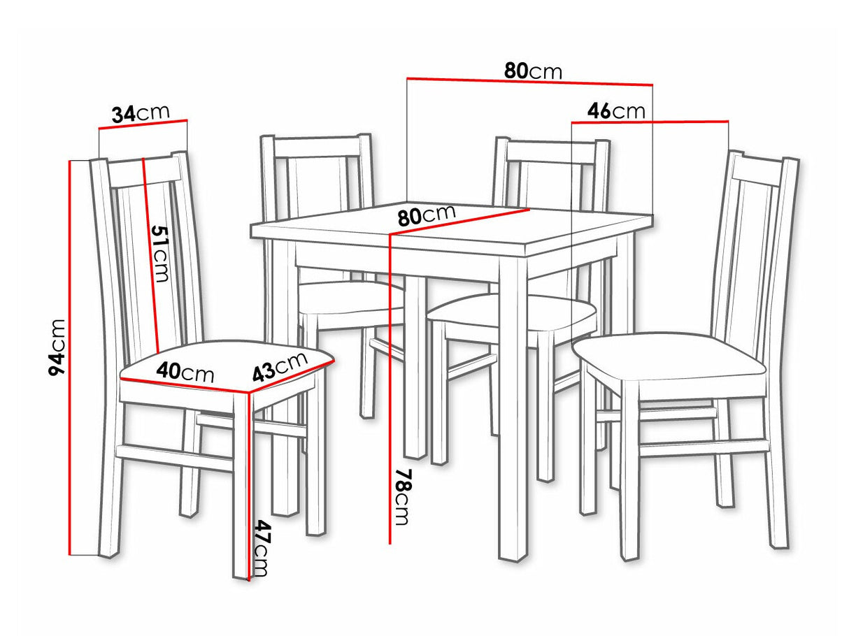Étkezőgarnitúra 05 (MAX 9 + BOS 14), Fa színe: Sonoma tölgy, Kárpit: Hygge 91