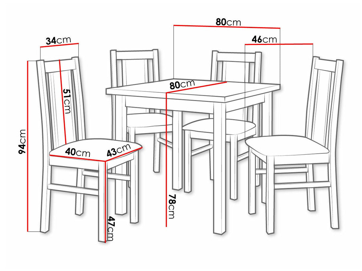 Étkezőgarnitúra 05 (MAX 9 + BOS 14), Fa színe: Sonoma tölgy, Kárpit: Zetta 300