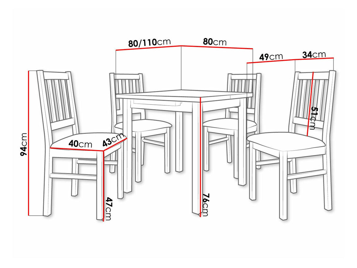 Étkezőgarnitúra 09 (MAX 7 + BOS 4), Fa színe: Sonoma tölgy, Kárpit: Zetta 297