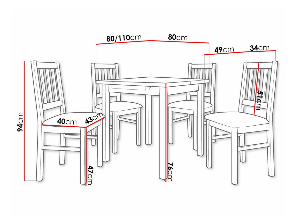 Étkezőgarnitúra 09 (MAX 7 + BOS 4), Fa színe: Sonoma tölgy, Kárpit: Hygge 20