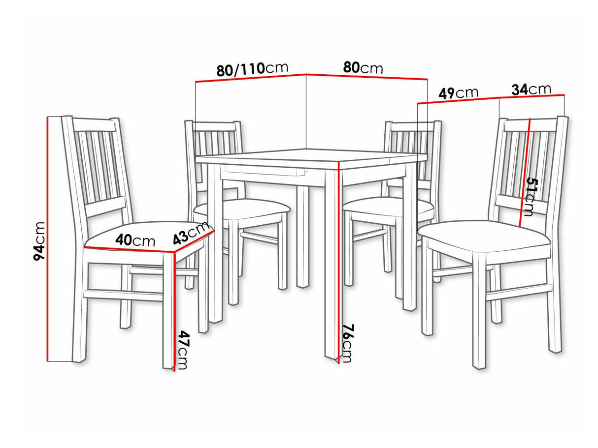 Étkezőgarnitúra 09 (MAX 7 + BOS 4), Fa színe: Sonoma tölgy, Kárpit: Soro 28