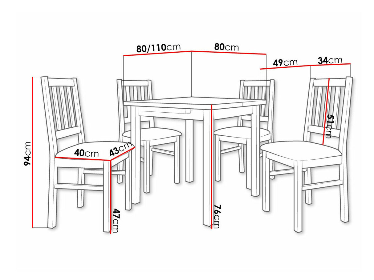 Étkezőgarnitúra 09 (MAX 7 + BOS 4), Fa színe: Sonoma tölgy, Kárpit: Hygge 91