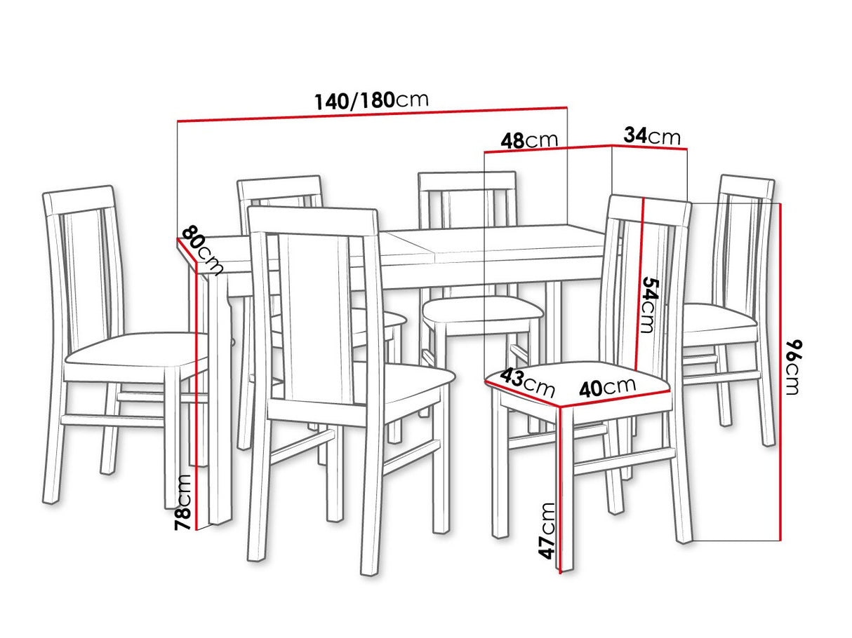 Étkezőgarnitúra 20 (MODENA 1 P + NILO 2), Fa színe: Dió, Kárpit: Zetta 297