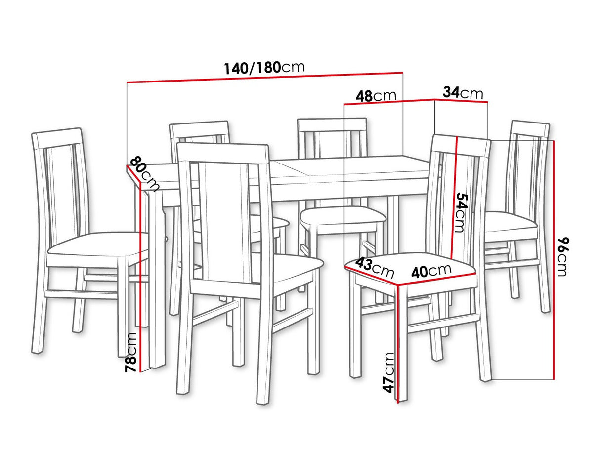 Étkezőgarnitúra 20 (MODENA 1 P + NILO 2), Fa színe: Dió, Kárpit: Hygge 91