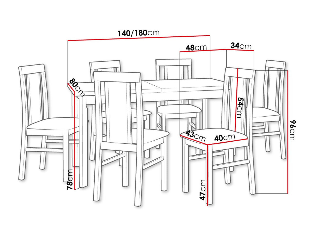 Étkezőgarnitúra 20 (MODENA 1 P + NILO 2), Fa színe: Sonoma tölgy, Kárpit: Kronos 22
