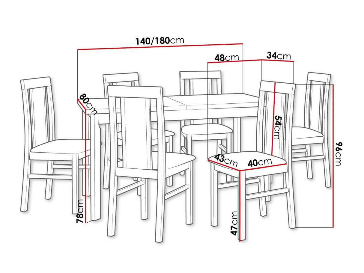 Étkezőgarnitúra 20 (MODENA 1 P + NILO 2), Fa színe: Sonoma tölgy, Kárpit: Zetta 297