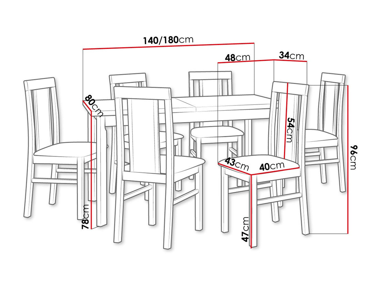 Étkezőgarnitúra 20 (MODENA 1 P + NILO 2), Fa színe: Sonoma tölgy, Kárpit: Soro 28