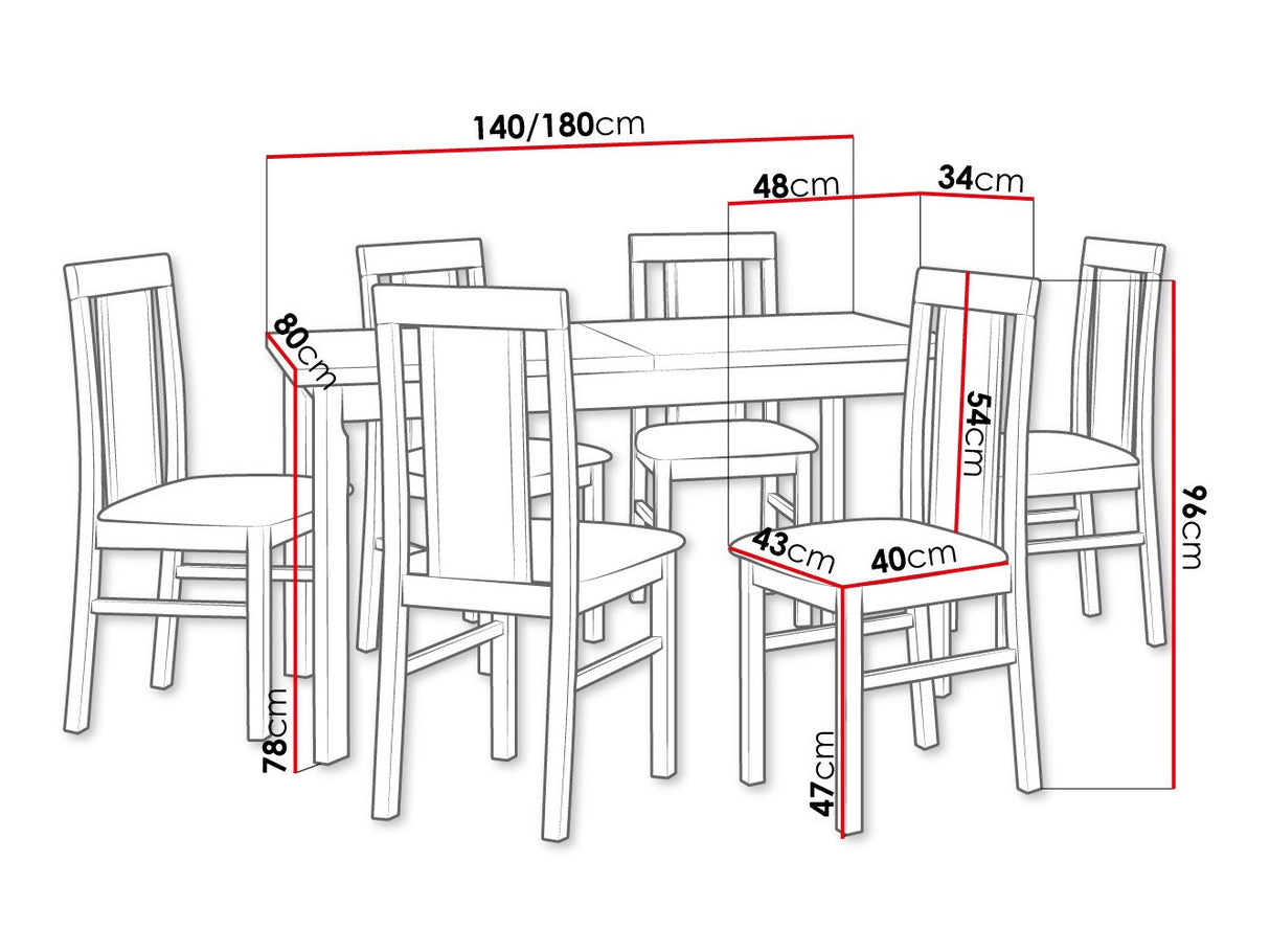 Étkezőgarnitúra 20 (MODENA 1 P + NILO 2), Fa színe: Sonoma tölgy, Kárpit: Hygge 91