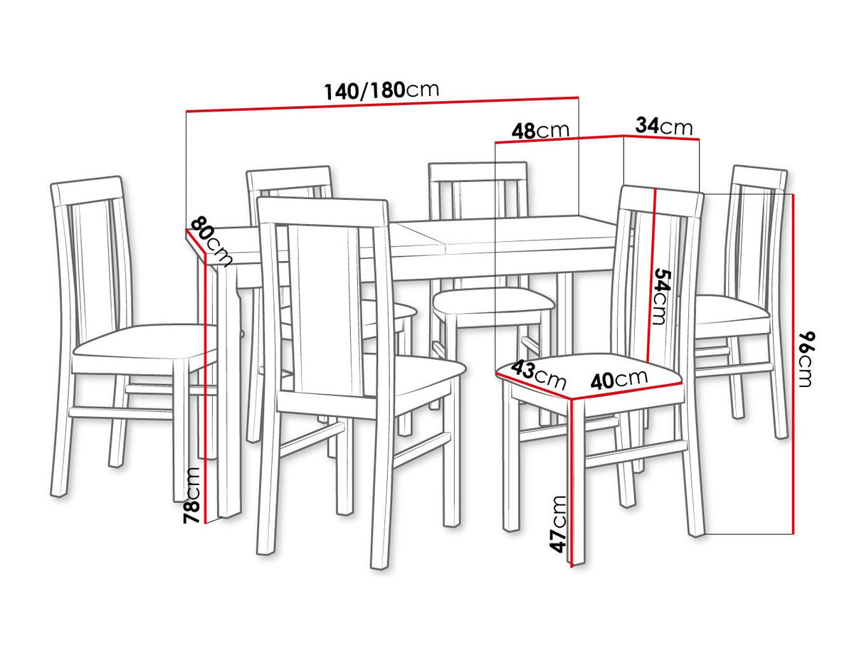 Étkezőgarnitúra 20 (MODENA 1 P + NILO 2), Fa színe: Égerfa, Kárpit: Hygge 20