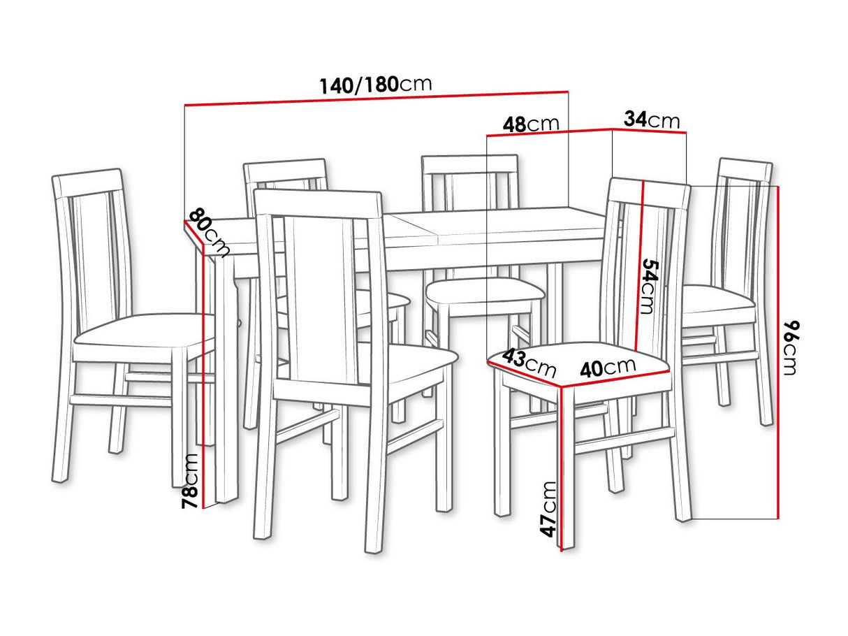 Étkezőgarnitúra 20 (MODENA 1 P + NILO 2), Fa színe: Égerfa, Kárpit: Soro 28